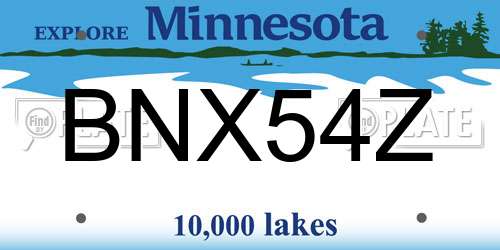 BNX54Z Minnesota License Plate