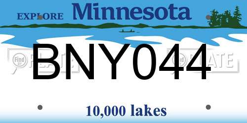 BNY044 Minnesota License Plate