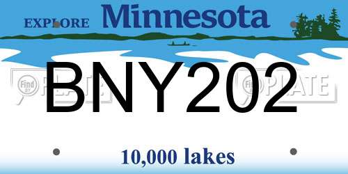 BNY202 Minnesota License Plate