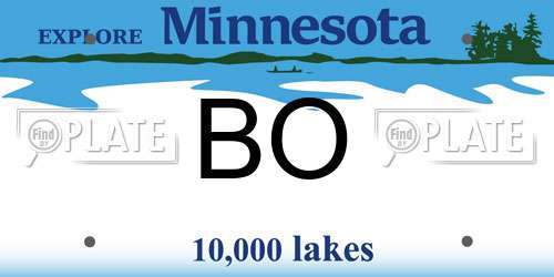 BO Minnesota License Plate