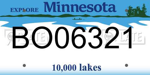 BO06321 Minnesota License Plate