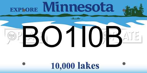 BO1I0B Minnesota License Plate