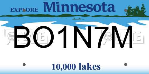 BO1N7M Minnesota License Plate