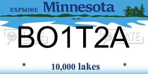 BO1T2A Minnesota License Plate