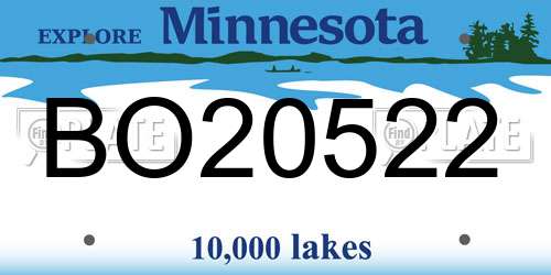 BO20522 Minnesota License Plate