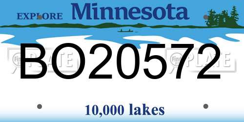 BO20572 Minnesota License Plate