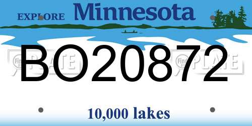 BO20872 Minnesota License Plate