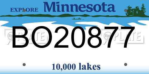 BO20877 Minnesota License Plate