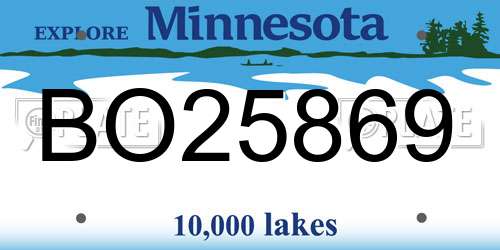 BO25869 Minnesota License Plate