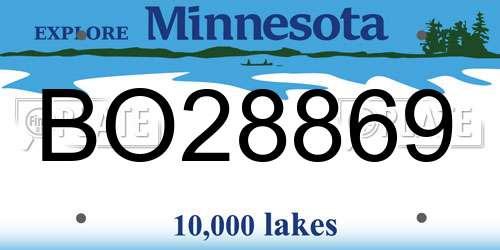BO28869 Minnesota License Plate