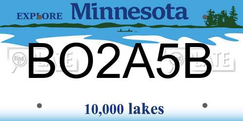 BO2A5B Minnesota License Plate