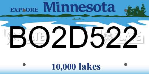 BO2D522 Minnesota License Plate
