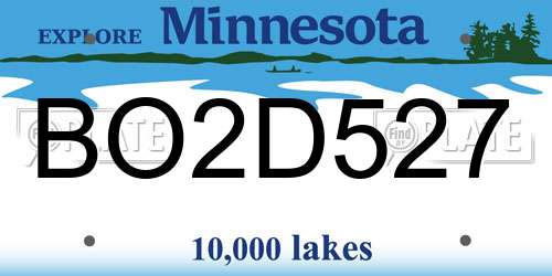 BO2D527 Minnesota License Plate