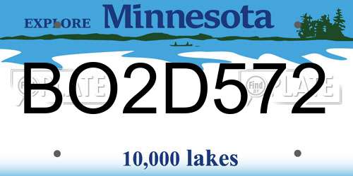 BO2D572 Minnesota License Plate