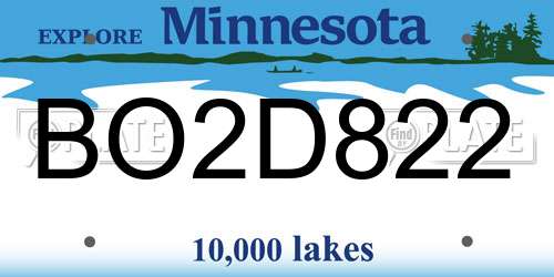 BO2D822 Minnesota License Plate
