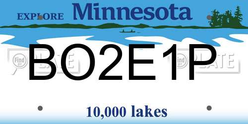 BO2E1P Minnesota License Plate