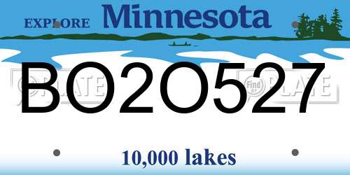 BO2O527 Minnesota License Plate