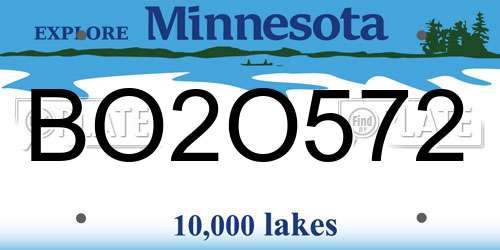 BO2O572 Minnesota License Plate