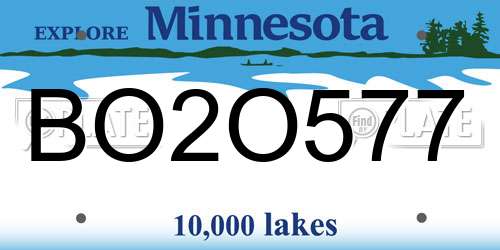 BO2O577 Minnesota License Plate