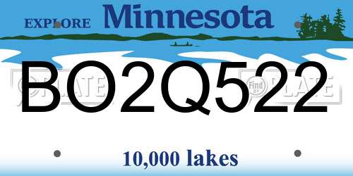 BO2Q522 Minnesota License Plate