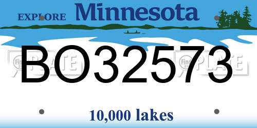 BO32573 Minnesota License Plate