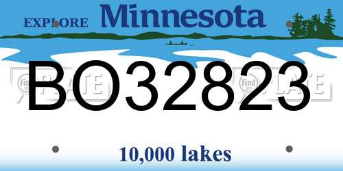 BO32823 Minnesota License Plate