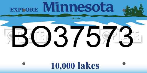 BO37573 Minnesota License Plate