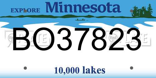 BO37823 Minnesota License Plate