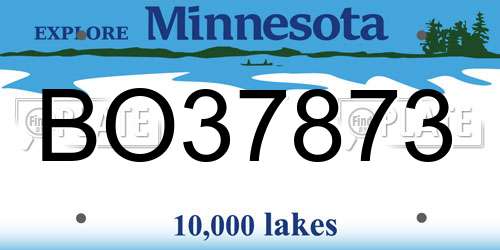 BO37873 Minnesota License Plate