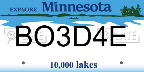 BO3D4E Minnesota License Plate