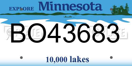 BO43683 Minnesota License Plate