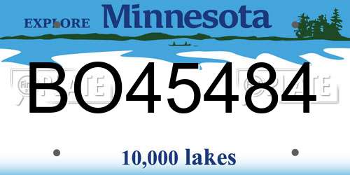 BO45484 Minnesota License Plate