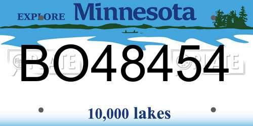 BO48454 Minnesota License Plate
