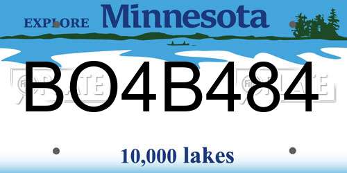BO4B484 Minnesota License Plate
