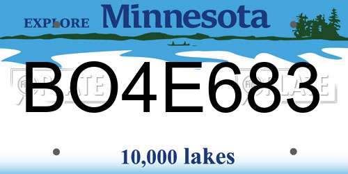 BO4E683 Minnesota License Plate