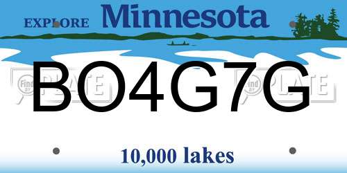 BO4G7G Minnesota License Plate