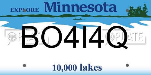 BO4I4Q Minnesota License Plate