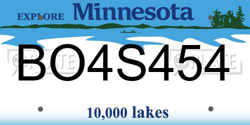 BO4S454 Minnesota License Plate
