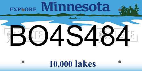 BO4S484 Minnesota License Plate