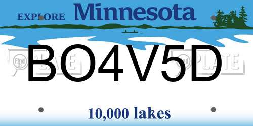 BO4V5D Minnesota License Plate