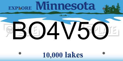 BO4V5O Minnesota License Plate