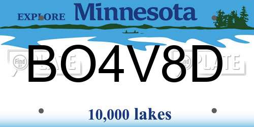 BO4V8D Minnesota License Plate