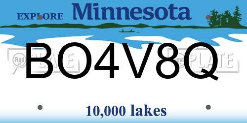 BO4V8Q Minnesota License Plate