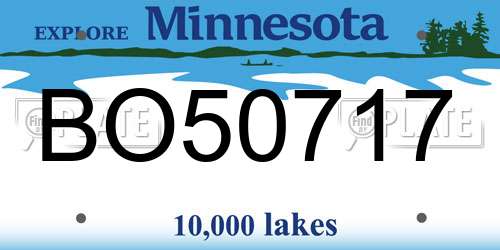 BO50717 Minnesota License Plate