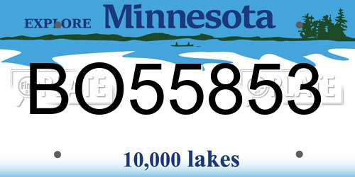 BO55853 Minnesota License Plate