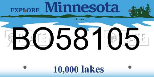 BO58105 Minnesota License Plate