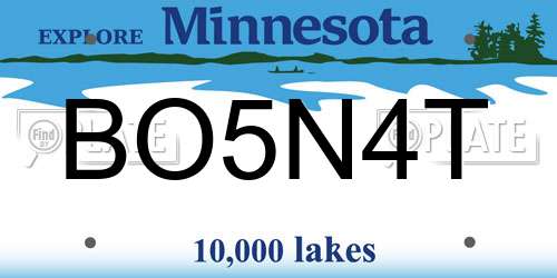 BO5N4T Minnesota License Plate