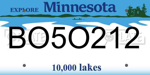 BO5O212 Minnesota License Plate