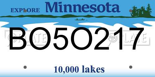 BO5O217 Minnesota License Plate