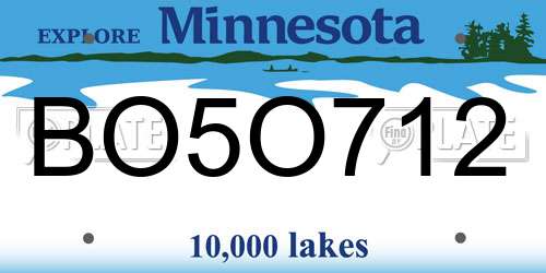 BO5O712 Minnesota License Plate